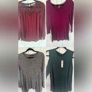 4 casual women’s shirts-size Medium